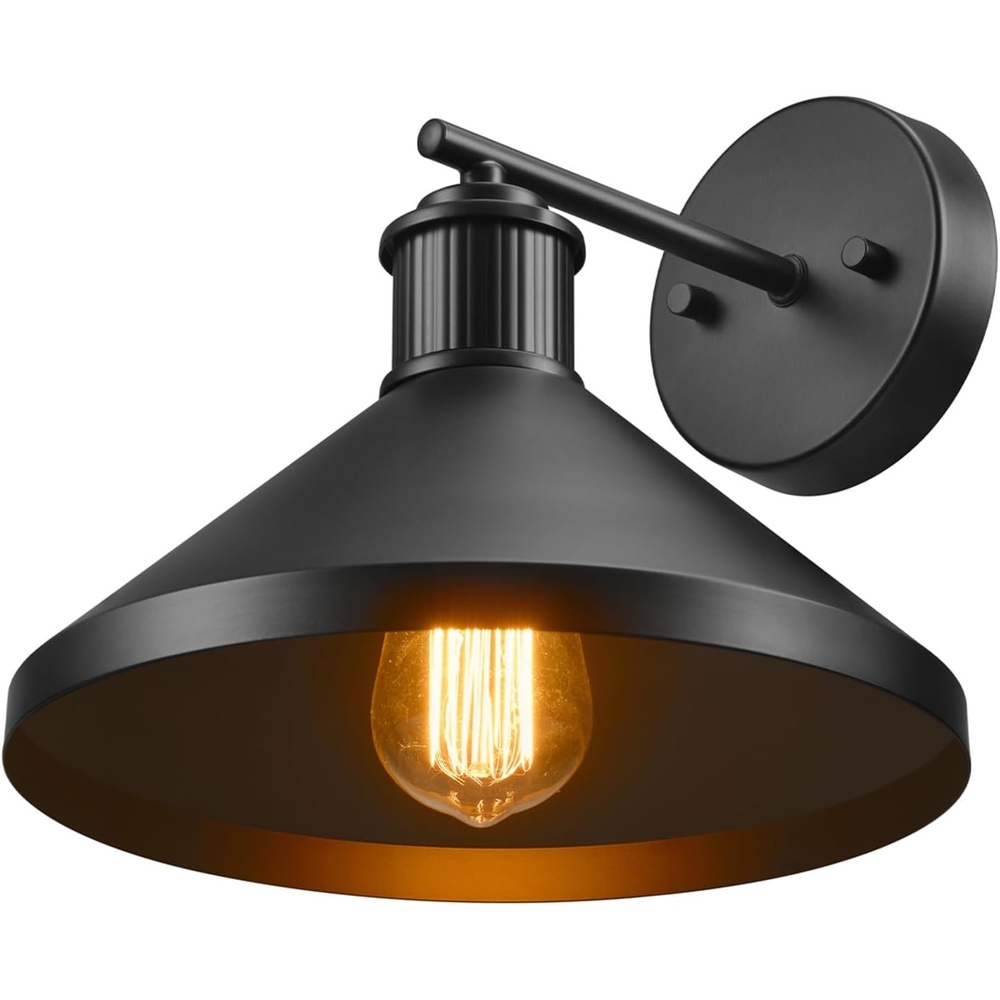 image:imageGlobe Electric 44840 Sutton OutdoorIndoor Wall Sconce Galvanized Metal Textured Socket Detail Bulb Not IncludedBlack  Harlo