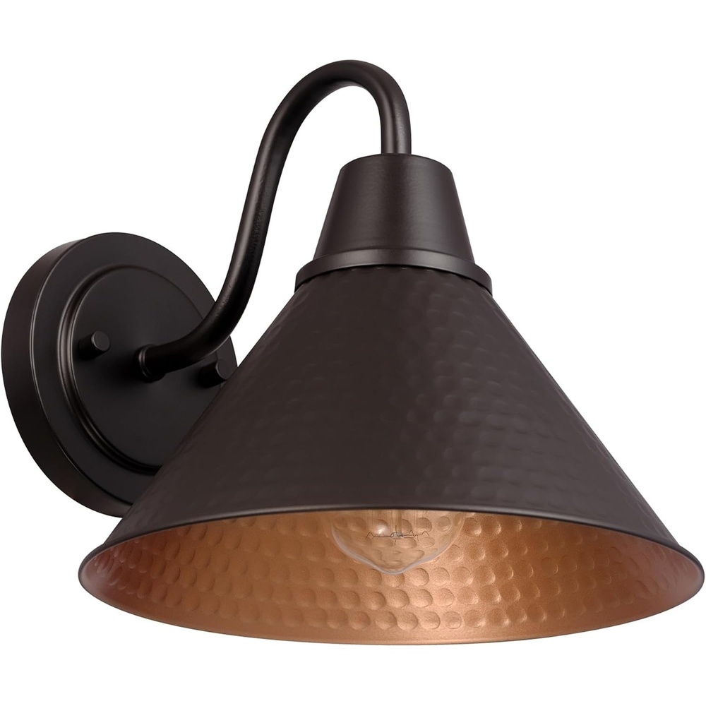 image:imageGlobe Electric 44840 Sutton OutdoorIndoor Wall Sconce Galvanized Metal Textured Socket Detail Bulb Not IncludedBronze Outdoor