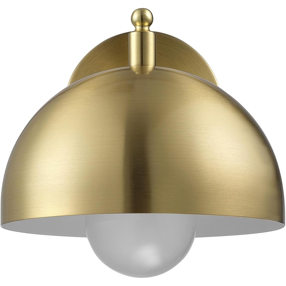 image:imageGlobe Electric 51719 1Light Plugin or Hardwire Wall Sconce Antique Brass Matte Black Accent Fabric Cord inLine OnOff Switch Kitchen Reading Light Home Essentials Bedroom Bedside LampBrushed Brass Holly