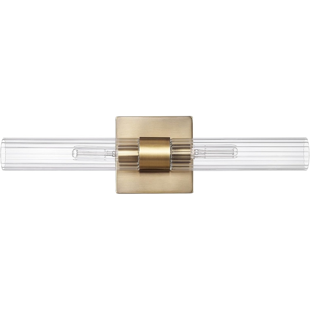 image:imageGlobe Electric 51847 Edinburgh 2Light LED Integrated Dimmable Wall Sconce Vanity Light White Faux Marble Frosted Acrylic Shades 19W 1200 LumensGold