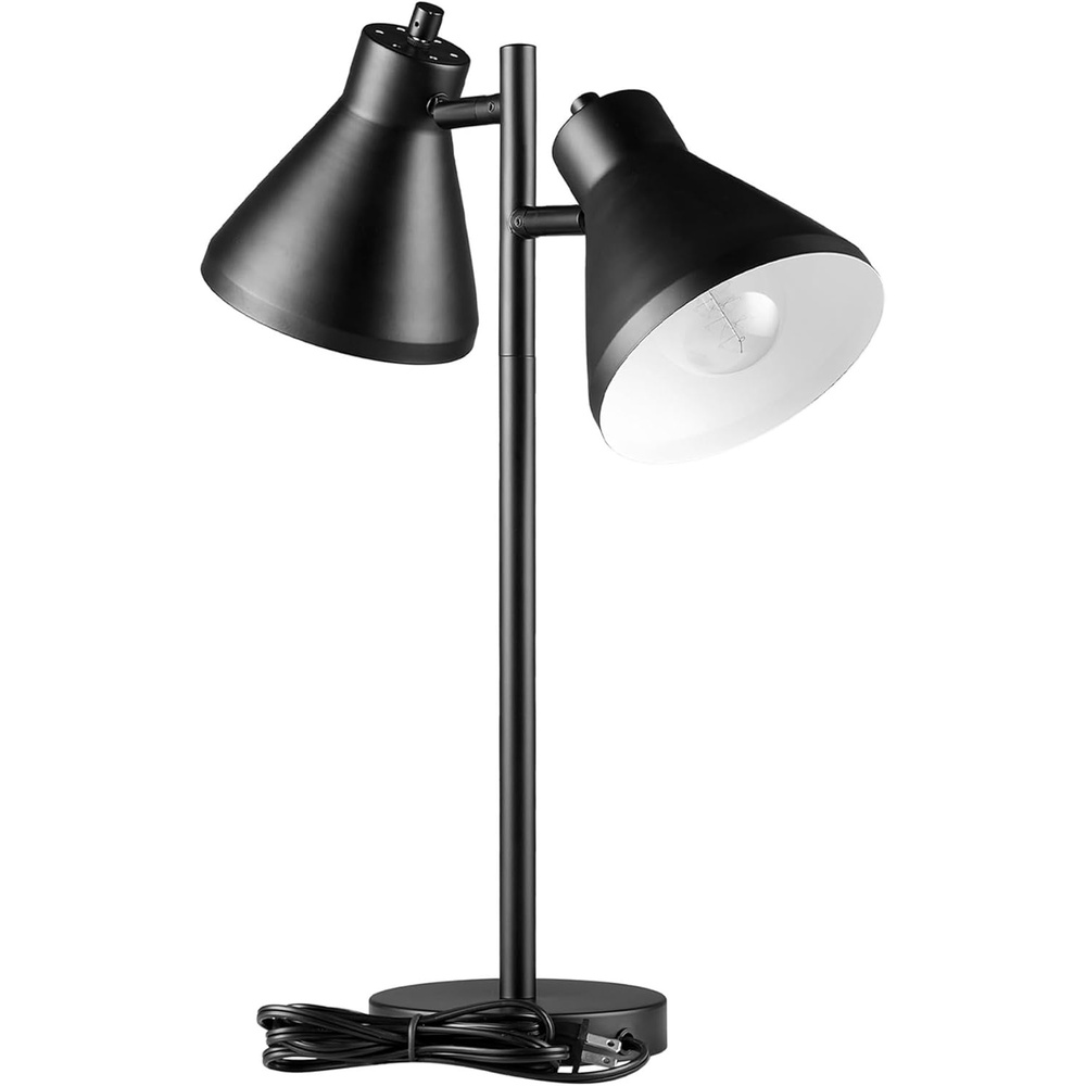 image:imageGlobe Electric 52095 Belmont 17 Desk Lamp Matte Black Antique Brass Accents Fast Charging USB Port Rocker OnOff SwitchMatte Black  Industrial