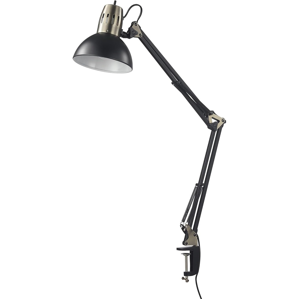 image:imageGlobe Electric 56963 315 MultiJoint Desk Lamp with Metal Clamp Black OnOff Rotary Switch on Shade Partially Adjustable Swing Arm Home Essentials Reading Light Office DcorMatte Black