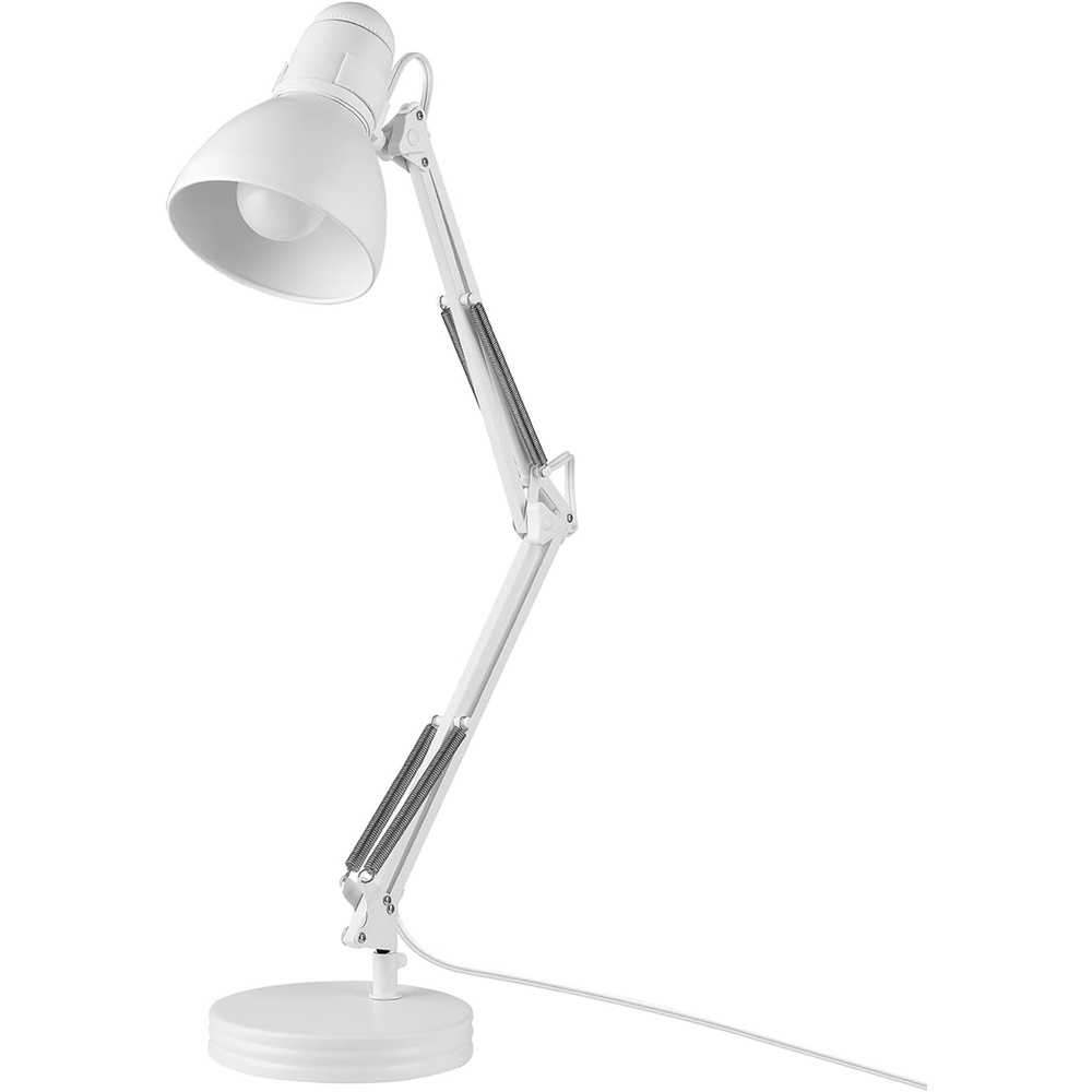 image:imageGlobe Electric 5698601 28 Heavy Base Top Moving Spring Balanced Swing Arm Desk Lamp Black OnOff Rotary Switch on Shade Office Decor Reading Light Home Essentials Room LightingWhite