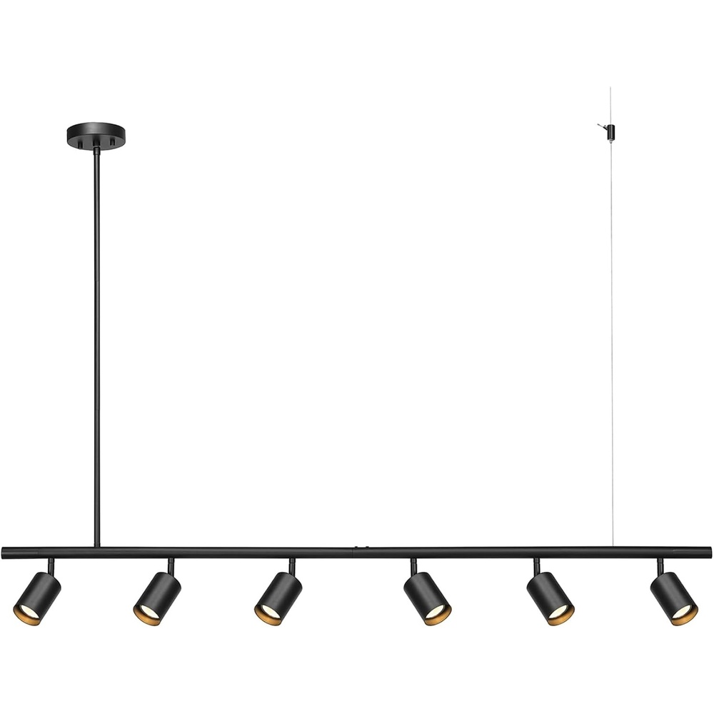 image:imageGlobe Electric 59811 6Light Adjustable Track Lighting Matte Black Industrial Farmhouse Rectangular Frame Pivoting Heads E26 Base Dimmable Ceiling Track FixtureBlack  Cynthia