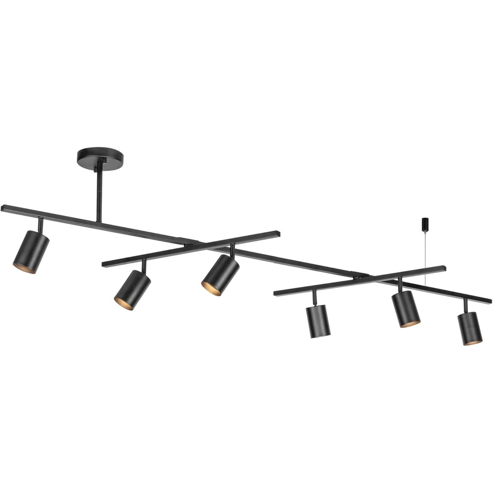 image:imageGlobe Electric 59811 6Light Adjustable Track Lighting Matte Black Industrial Farmhouse Rectangular Frame Pivoting Heads E26 Base Dimmable Ceiling Track FixtureMatte Black West