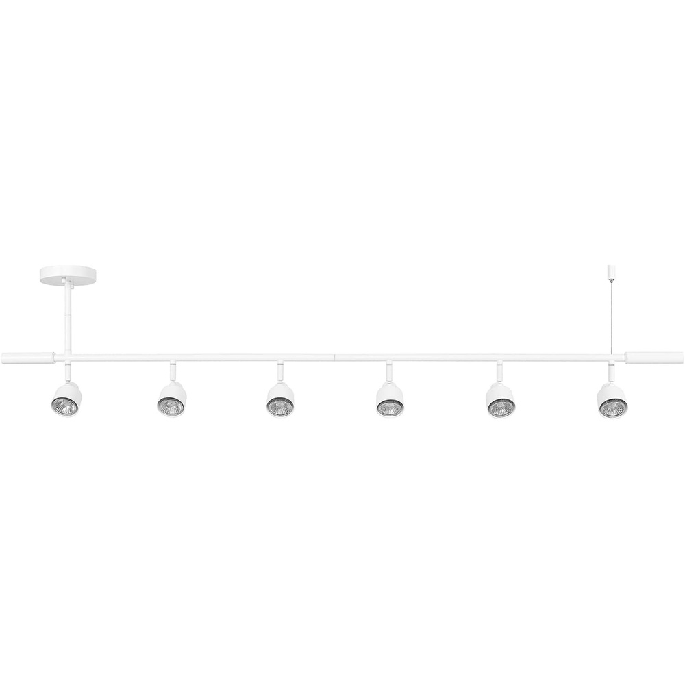 image:imageGlobe Electric 59811 6Light Adjustable Track Lighting Matte Black Industrial Farmhouse Rectangular Frame Pivoting Heads E26 Base Dimmable Ceiling Track FixtureMatte White Eastwood