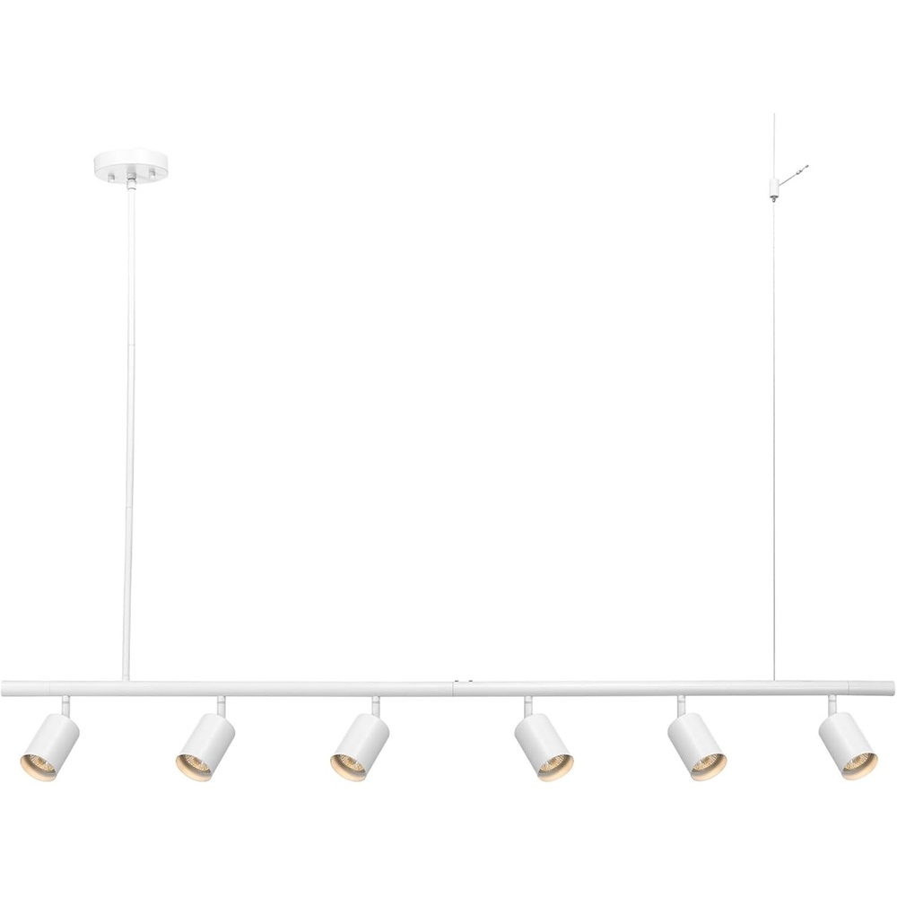 image:imageGlobe Electric 59811 6Light Adjustable Track Lighting Matte Black Industrial Farmhouse Rectangular Frame Pivoting Heads E26 Base Dimmable Ceiling Track FixtureWhite  Cynthia