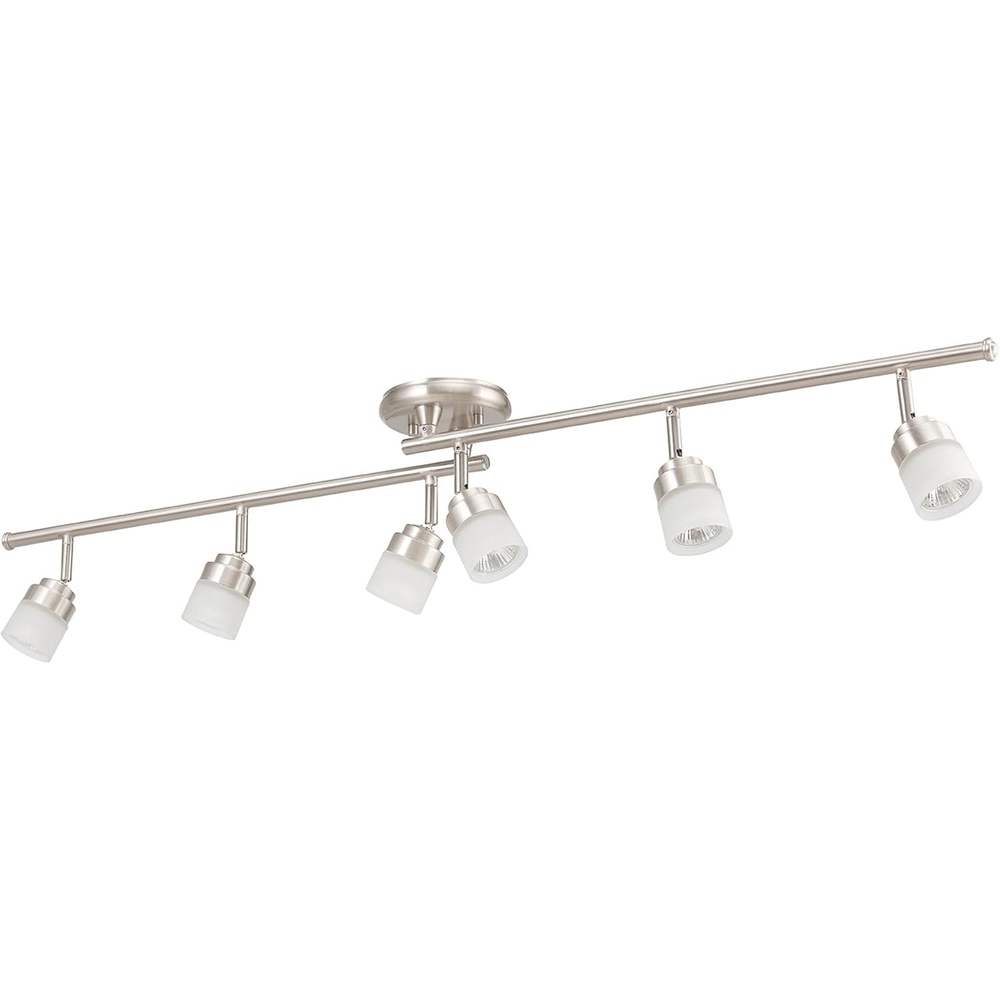 image:imageGlobe Electric 59865 Spence 6Light Foldable Track Lighting Brushed Nickel Frosted Glass ShadesBrushed Nickle Spence
