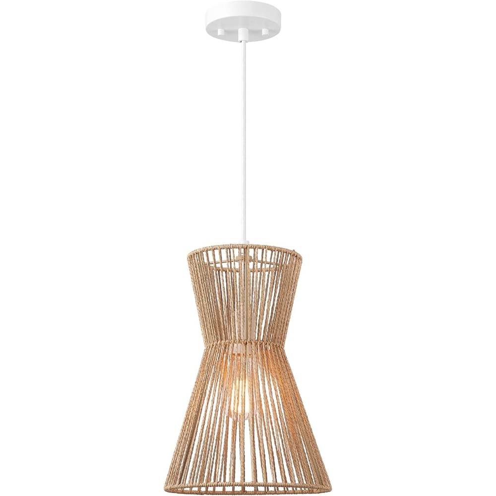 image:imageGlobe Electric 60332 Grant 1Light Pendant Lighting Twine Matte White White Fabric CordGrace