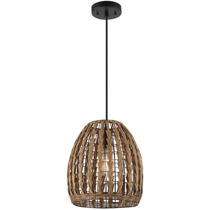image:imageGlobe Electric 60332 Grant 1Light Pendant Lighting Twine Matte White White Fabric CordMarlow