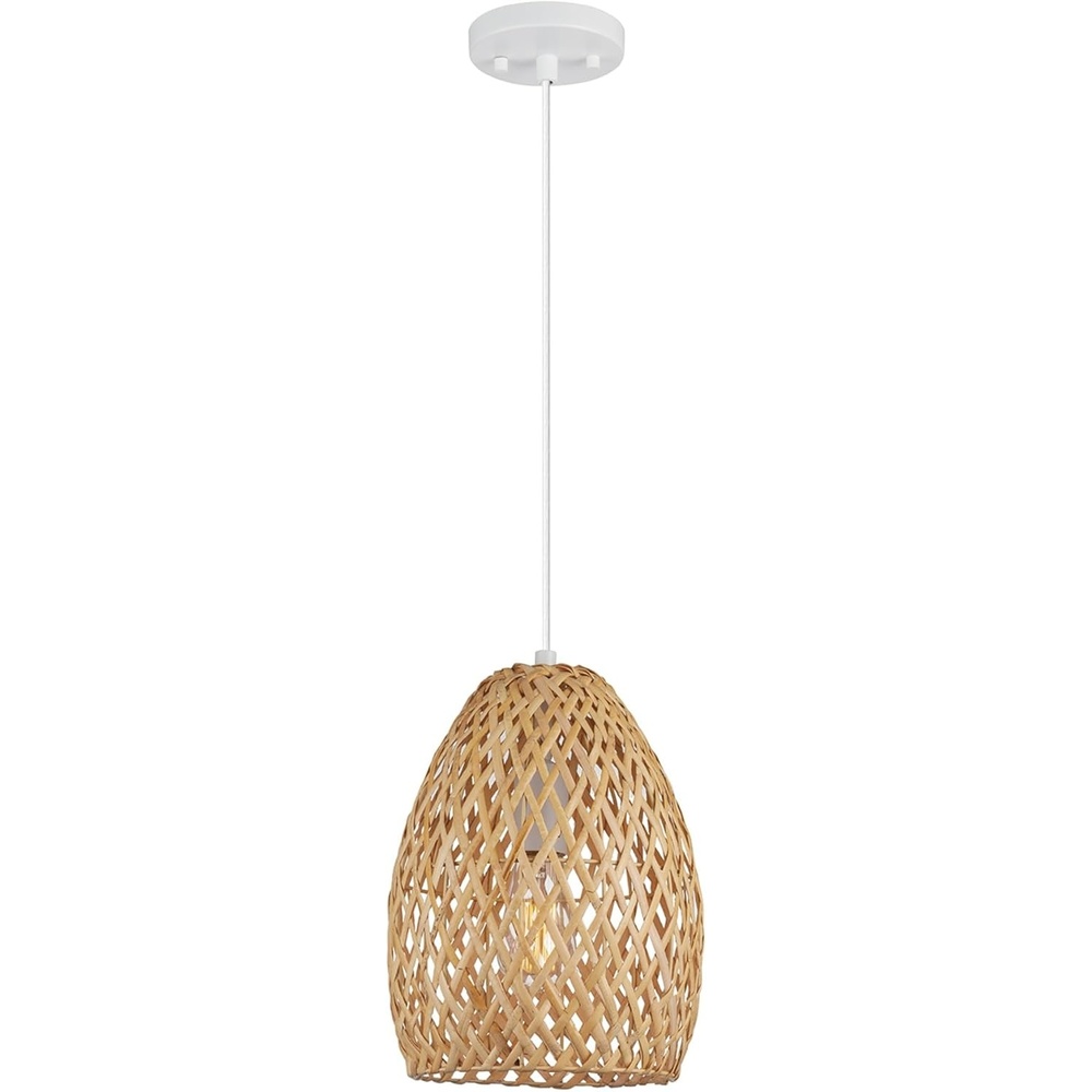 image:imageGlobe Electric 60332 Grant 1Light Pendant Lighting Twine Matte White White Fabric CordRio