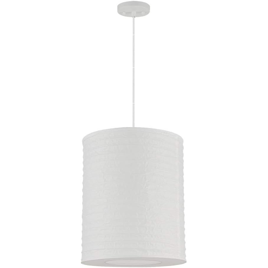 image:imageGlobe Electric 60403 1Light Pendant Light Fixture Matte White Brass Accents Fabric Cord Dining Room Fixture Kitchen Island Lighting Modern Living Room Pendant Light Hanging Lights for BedroomWhite Delilah