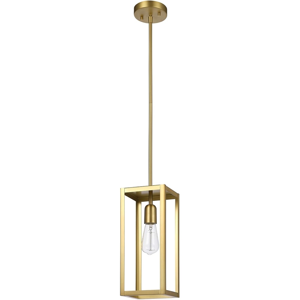 image:imageGlobe Electric 60846 1Light Plugin or Hardwire Pendant Lighting Dark Bronze Antique Brass Accent Socket Cage Shade 15Foot Black Fabric Cord inLine OnOff Switch Bulb Not IncludedMatte Brass