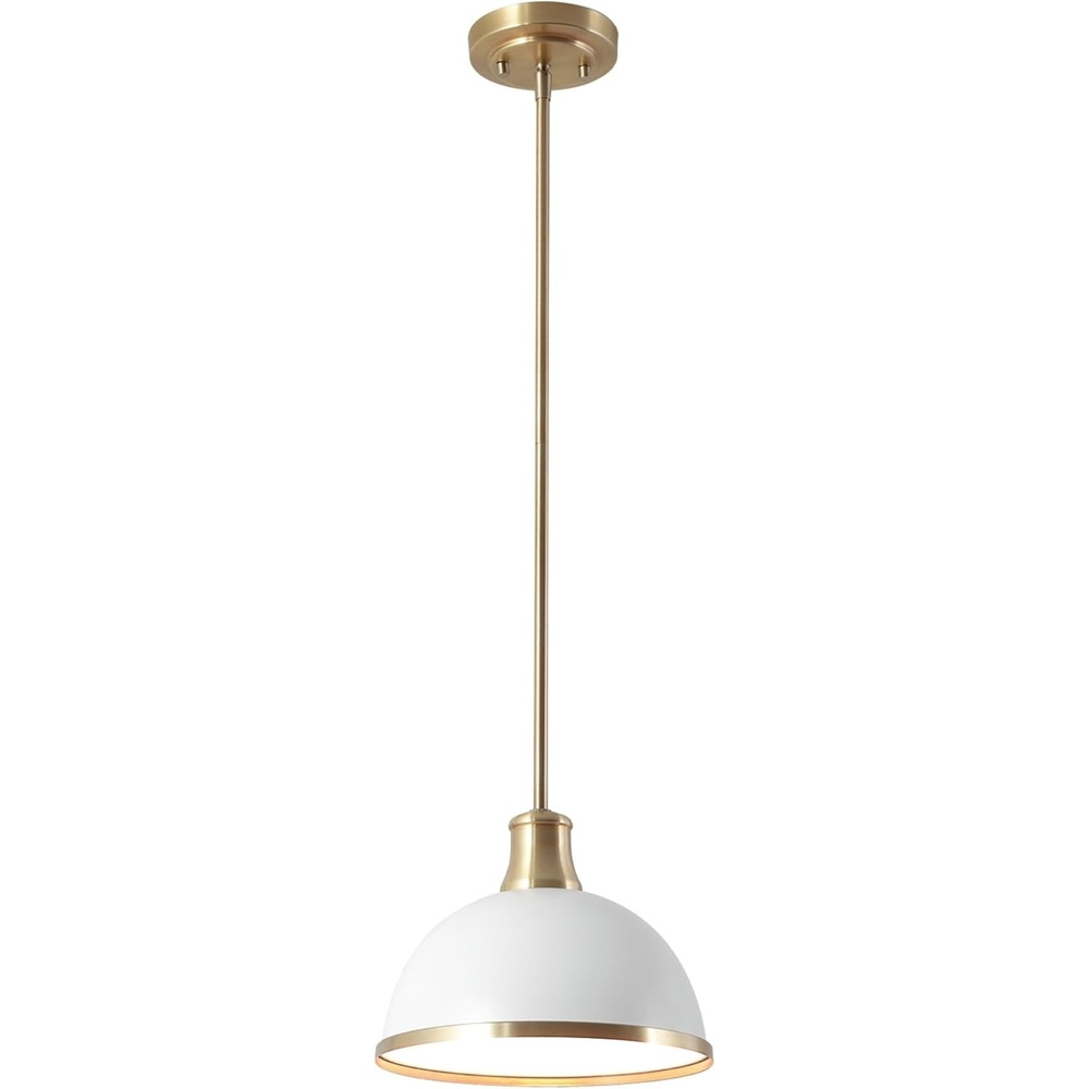 image:imageGlobe Electric 60885 3Light Linear Chandelier Matte White Brass Accents Adjustable Hanging Height Sloped or Vaulted Ceiling Modern Dimmable Lighting for Kitchen Island or Dining RoomWhite