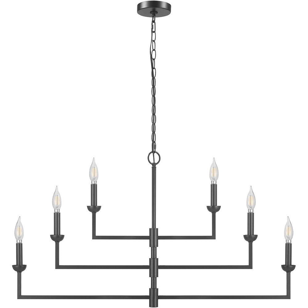 image:imageGlobe Electric 60886 Heath 3Light Convertible Flush Mount Ceiling Light Chandelier Matte Black Bulb Not IncludedMatte Black Black Chain