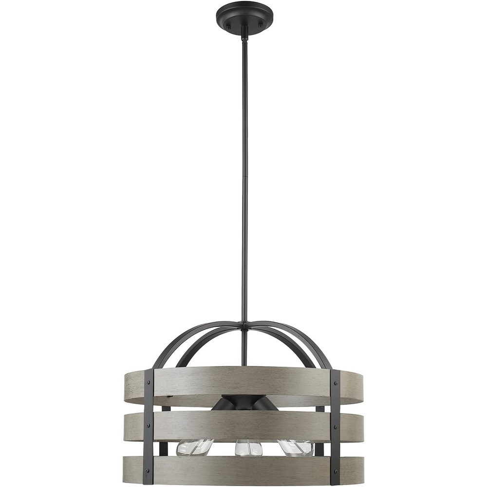 image:imageGlobe Electric 60886 Heath 3Light Convertible Flush Mount Ceiling Light Chandelier Matte Black Bulb Not IncludedMatte Black  Faux Wood
