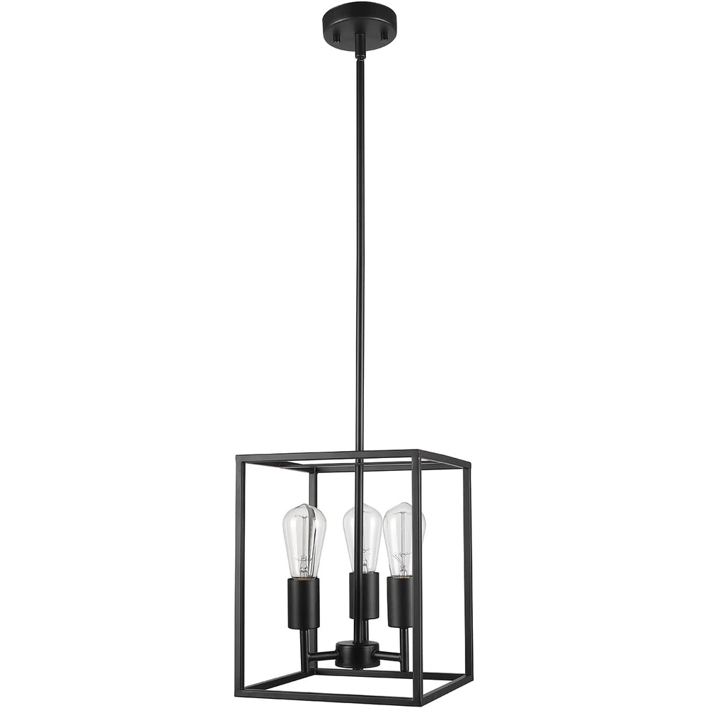 image:imageGlobe Electric 60886 Heath 3Light Convertible Flush Mount Ceiling Light Chandelier Matte Black Bulb Not IncludedMatte Black