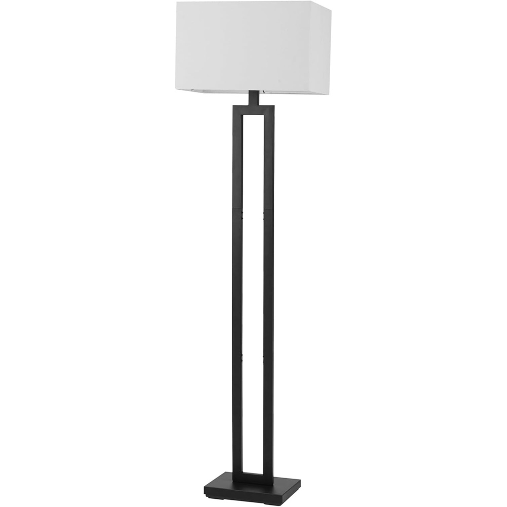 image:imageGlobe Electric 61000150 60 Floor Lamp Antique Brass Finish Beige Fabric Shade MidCentury Modern Standing Lamp E26 Base Sustainable Design for Living Rooms and BedroomsMatte Black DAlessio