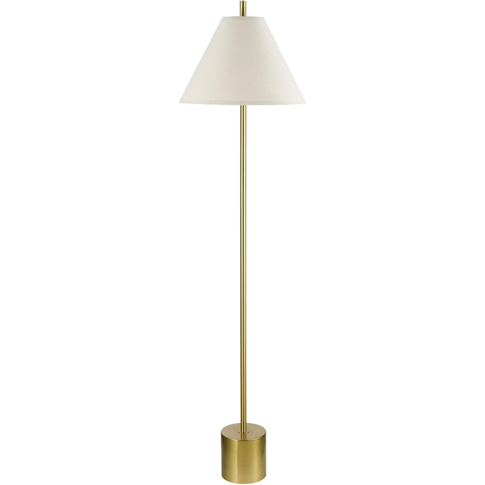 image:imageGlobe Electric 61000150 60 Floor Lamp Antique Brass Finish Beige Fabric Shade MidCentury Modern Standing Lamp E26 Base Sustainable Design for Living Rooms and BedroomsMatte Brass Hayden