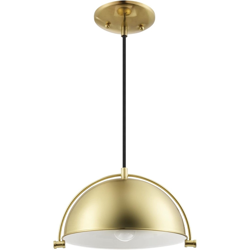 image:imageGlobe Electric 61261 1Light Pendant Lighting Matte Brass Black Cloth Cord 60W Vintage Edison Incandescent Bulb Included E26 Base Socket Kitchen Island Caf Decorative Ceiling Hanging LightDolores