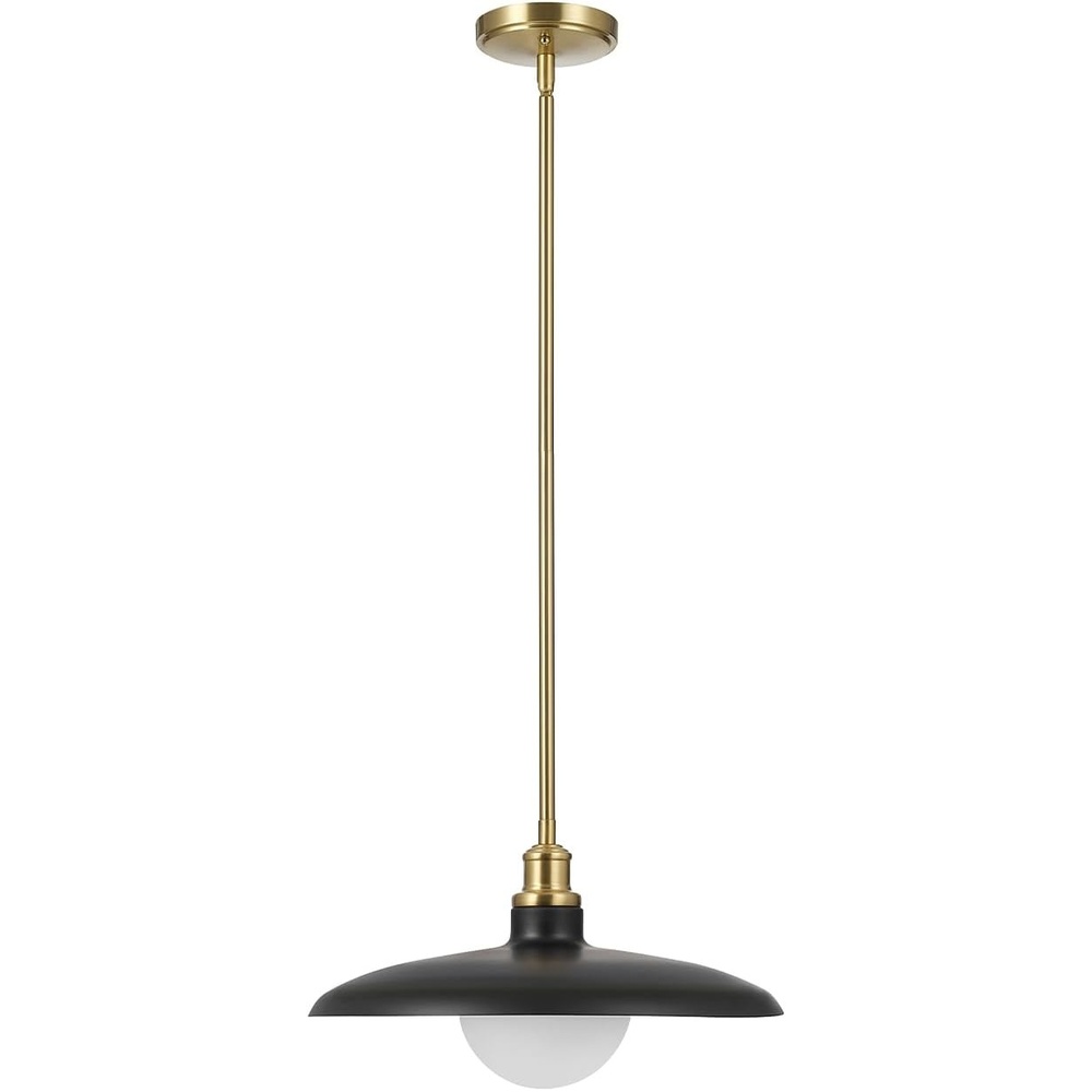 image:imageGlobe Electric 61261 1Light Pendant Lighting Matte Brass Black Cloth Cord 60W Vintage Edison Incandescent Bulb Included E26 Base Socket Kitchen Island Caf Decorative Ceiling Hanging LightMetallic Gray