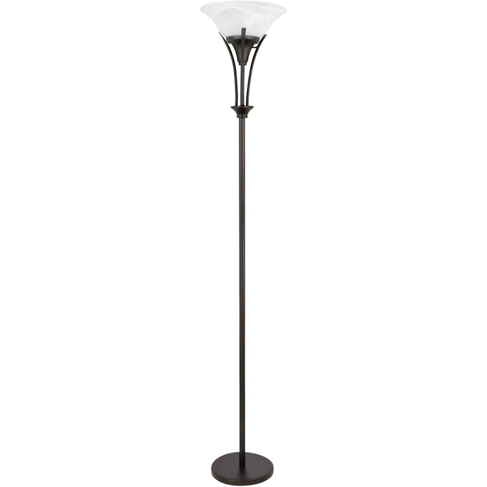 image:imageGlobe Electric 63361 Gatineau 71 Dark Bronze Floor Lamp with Alabaster Glass ShadeRustic