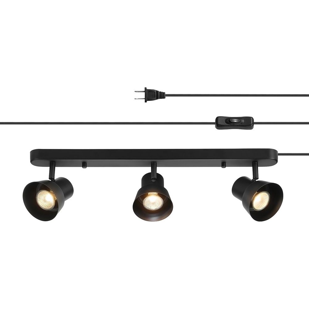 image:imageGlobe Electric 64000047 22 4Light Plugin Track Lighting Matte Black Pivoting Heads inLine OnOff Switch Minimalist Ceiling Light Fixture for Kitchen Island Hallway or Dining RoomEdwards Black