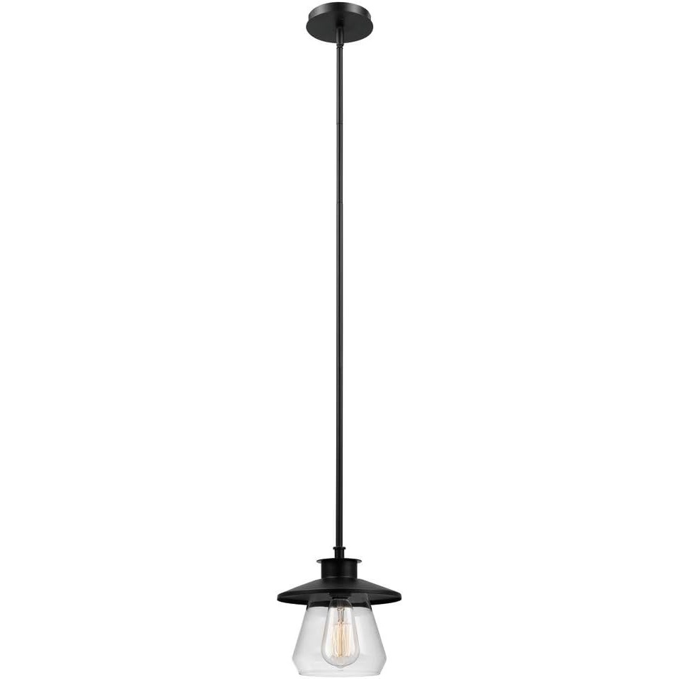 image:imageGlobe Electric 64847 Nate 1Light Pendant Oil Rubbed Bronze Clear Glass ShadeOil Rubbed Bronze 1Light