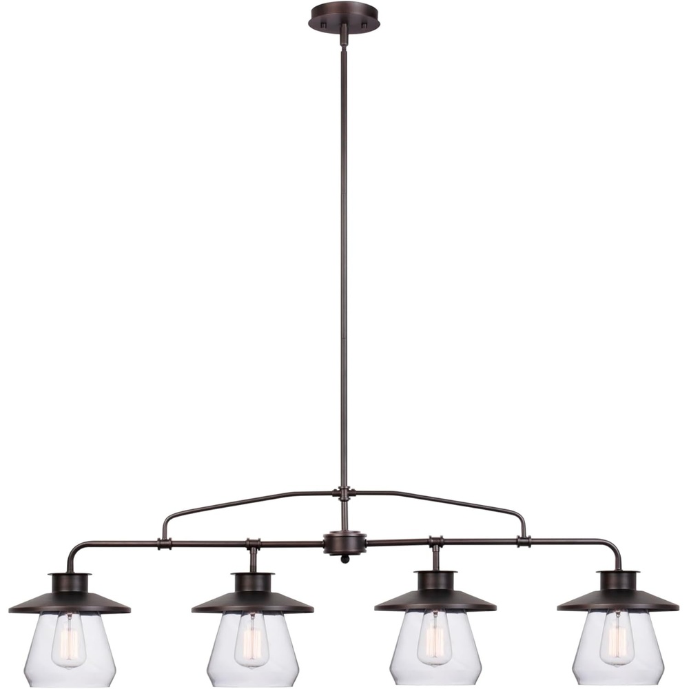 image:imageGlobe Electric 64847 Nate 1Light Pendant Oil Rubbed Bronze Clear Glass ShadeOil Rubbed Bronze 4Light