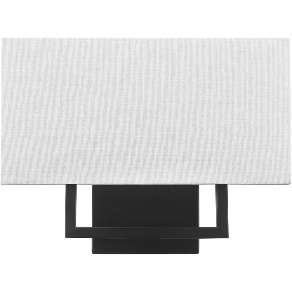 image:imageGlobe Electric 65000043 1Light Plugin or Hardwire Wall Sconce Matte Black White Fabric Shade Swing Arm 6ft Black Braided Fabric Cord OnOff Pull Chain Wall Lights for Living Room Home DcorMatte Black White Linen Shade