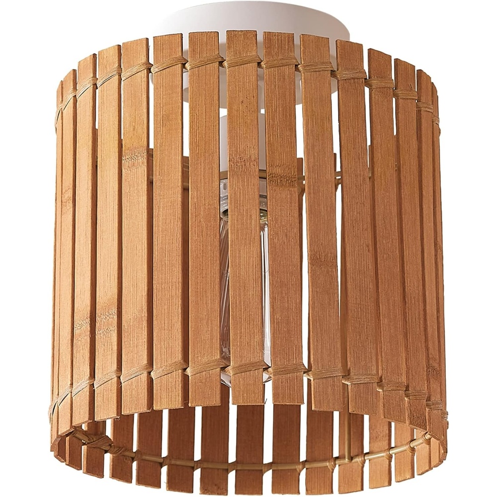 image:imageGlobe Electric 65902 1Light Flush Mount Ceiling Light Matte Black Paper Twine ShadeBali