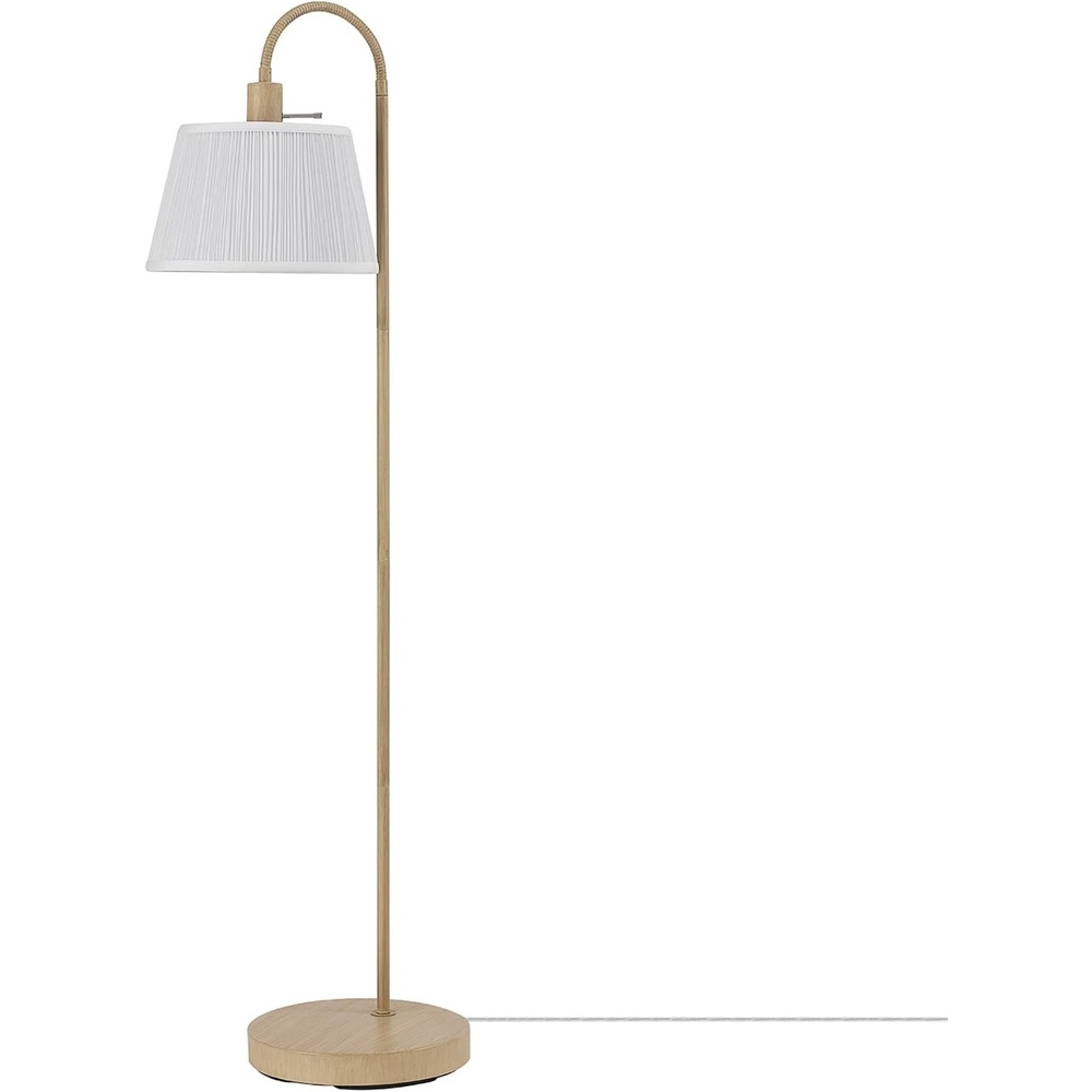 image:imageGlobe Electric 65907 52 Floor Lamp Light Faux Wood White Pattern Shade OnOff Rotary Switch on Socket