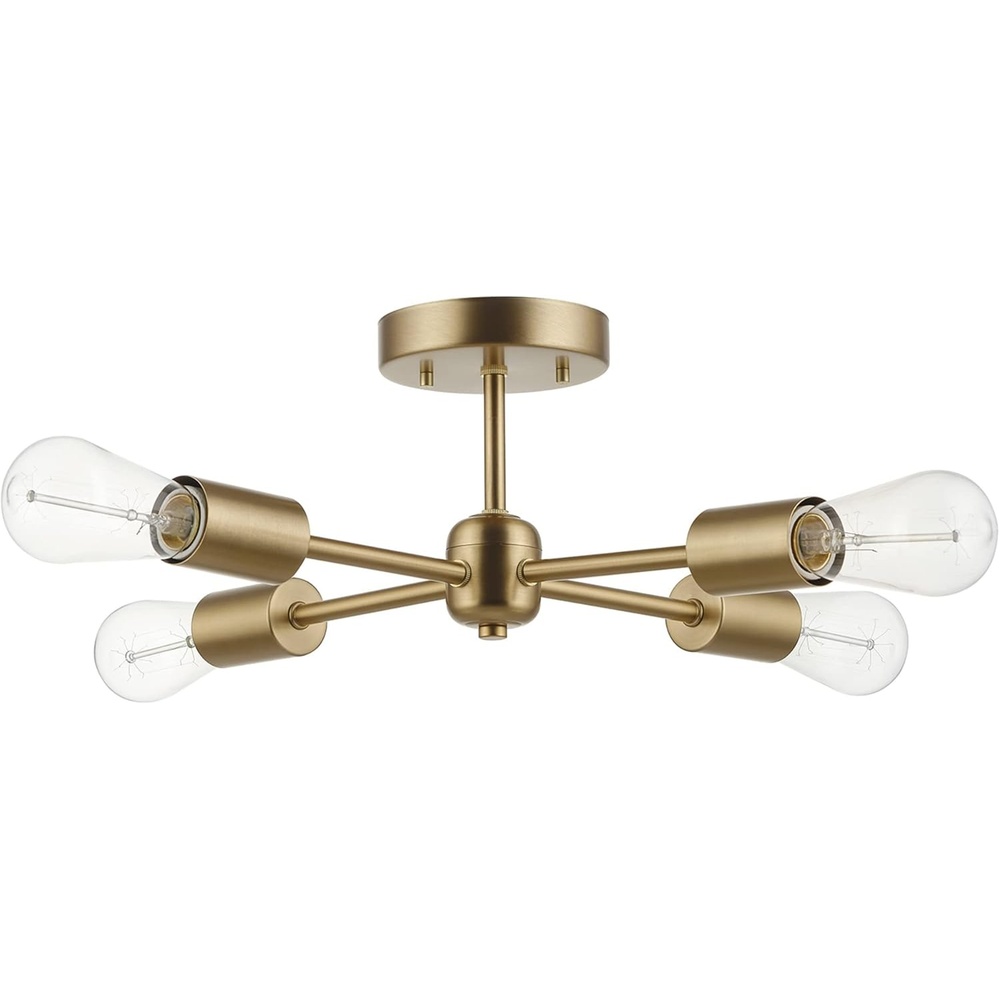image:imageGlobe Electric 66000072 4Light Adjustable Socket SemiFlush Mount Ceiling Light Matte Black Matte Brass Accents Ceiling Light Fixture Home Improvement E26 Base Pivot Joint Exposed SocketSansa