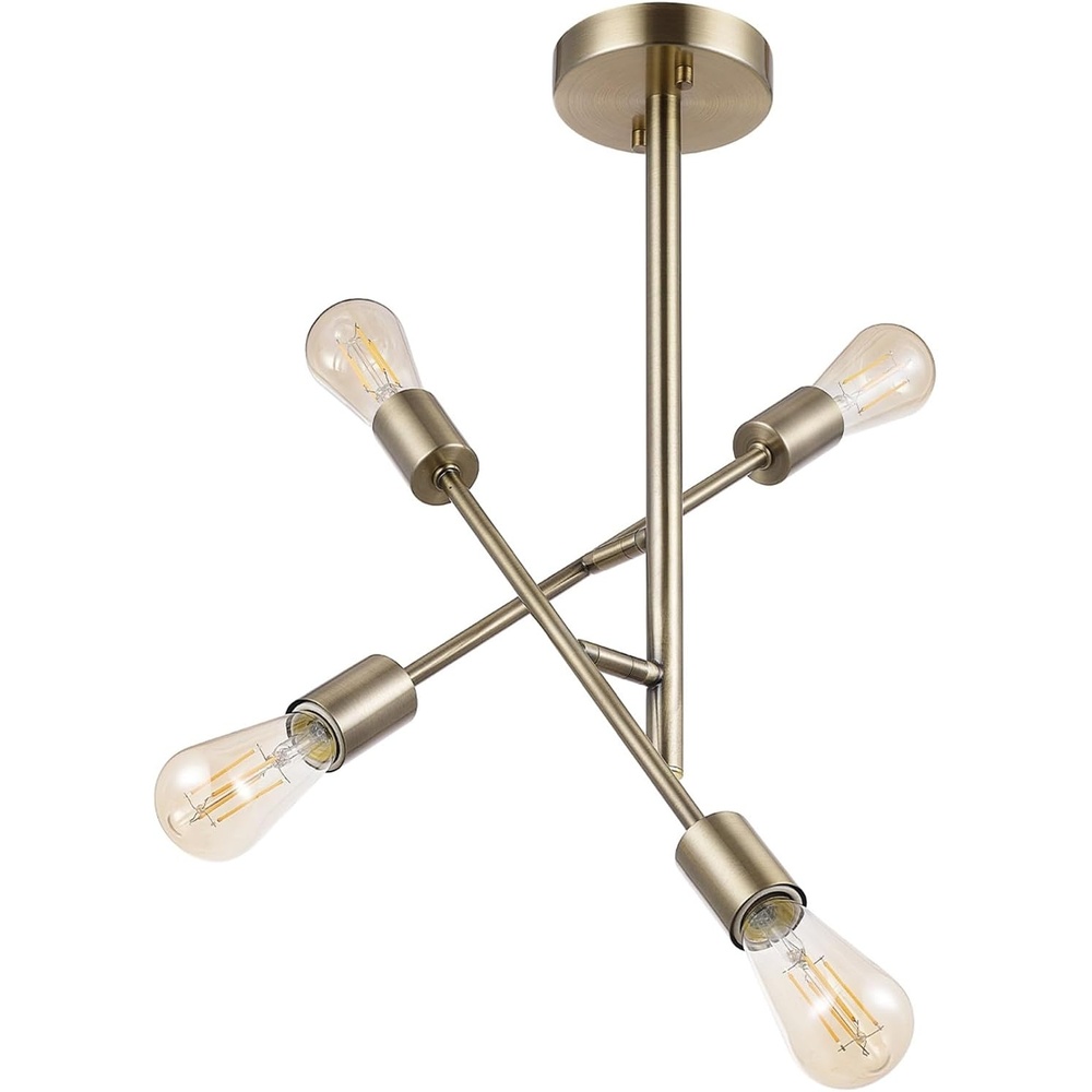 image:imageGlobe Electric 66000072 4Light Adjustable Socket SemiFlush Mount Ceiling Light Matte Black Matte Brass Accents Ceiling Light Fixture Home Improvement E26 Base Pivot Joint Exposed SocketShilah