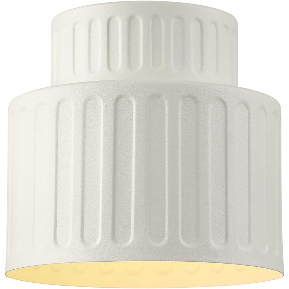 image:imageGlobe Electric 66000076 1Light Flush Mount Ceiling Light Matte Black and White Opal Glass Dual Shade Modern Lighting for Kitchen Island or Dining Room Wall and Dimmer Switch CompatibleFauxCeramic Shade White