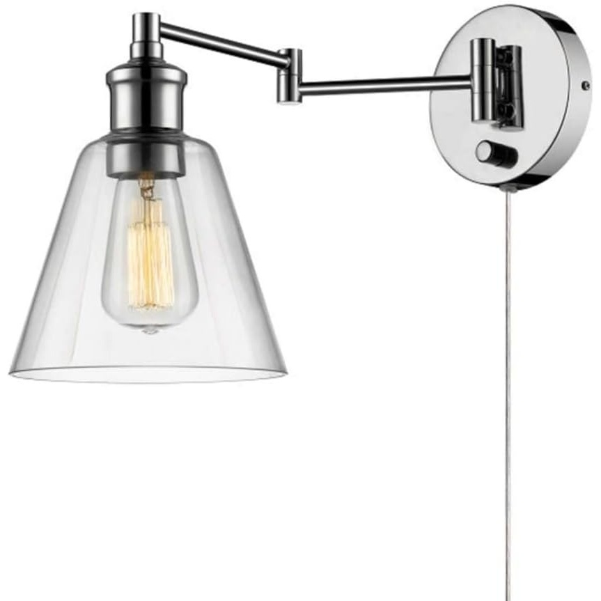 image:imageGlobe Electric Leclaire 1Light Chrome Clear Industrial Vintage Style Wall Sconce Case of 1