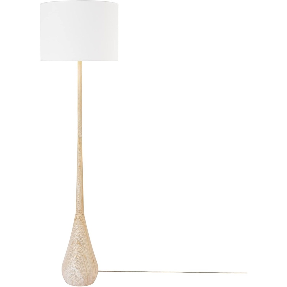 image:imageGlobe Electric Novogratz x Globe Harrington 65 Floor Lamp 2Tone Faux Wood Base White Fabric Shade Socket Rotary Switch 67225Faux Wood  Katana