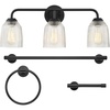 Matte Black  Ribbed Glass Shades