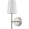 Brushed Nickel  White Shade
