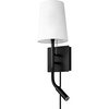 Matte Black  White Fabric Shade