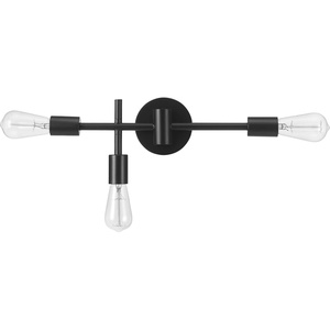 GLOBE Electric 63000008 18″ 3-Light Vanity Light, Matte Black, Bulb Not Included