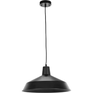 GLOBE Electric 65155 1-Light Industrial Warehouse Pendant Lighting, Matte Black, Hanging Lamp, Hanging Lights, Ceiling Light Fixture(Barnyard (Hardwired))
