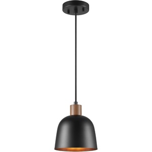 GLOBE Electric 65155 1-Light Industrial Warehouse Pendant Lighting, Matte Black, Hanging Lamp, Hanging Lights, Ceiling Light Fixture(Matte Black)