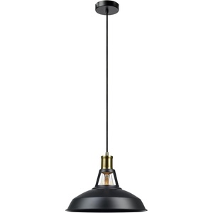 GLOBE Electric 65155 1-Light Industrial Warehouse Pendant Lighting, Matte Black, Hanging Lamp, Hanging Lights, Ceiling Light Fixture(Robin)