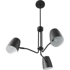 GLOBE Electric 67000064 4-Light Convertible Flush Mount Chandelier, Matte Black, Brass Accents, Opal Glass, Light Fixtures Ceiling Mount, Ceiling Light for Bedroom, Lighting for Hallway(Logan)
