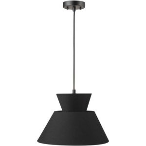 GLOBE Electric 67000153 1-Light Plug-in or Hardwire Pendant Light Fixture, Matte Black, Brass Accents, Living Room Pendant Light, Dining Room Fixture, Hanging Lamp, Hanging Lights for Bedroom(Black  Madison)