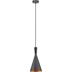 GLOBE Electric 67000153 1-Light Plug-in or Hardwire Pendant Light Fixture, Matte Black, Brass Accents, Living Room Pendant Light, Dining Room Fixture, Hanging Lamp, Hanging Lights for Bedroom(Matte Black  Gold)