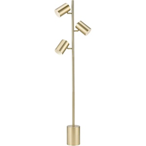 GLOBE Electric x Novogratz 67354 67″ 3-Light Tree Floor Lamp, Matte Black, Brass Accents, Adjustable Pivoting Heads, Modern Standing Light for Living Room or Office, E26 Base, Upscale Industrial(Gold)