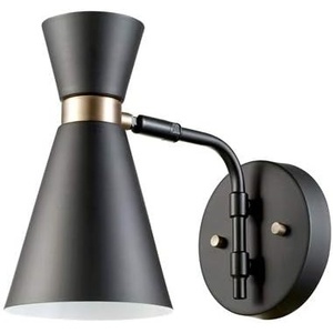 Globe 65855 Belmont Collection Wall Sconce, Black Finish With Gold Accents – Quantity 4