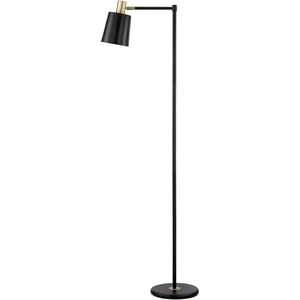 Globe Electric 12916 Lex 60″ Floor Lamp, Black, Satin Finish, Gold Accents(Black)